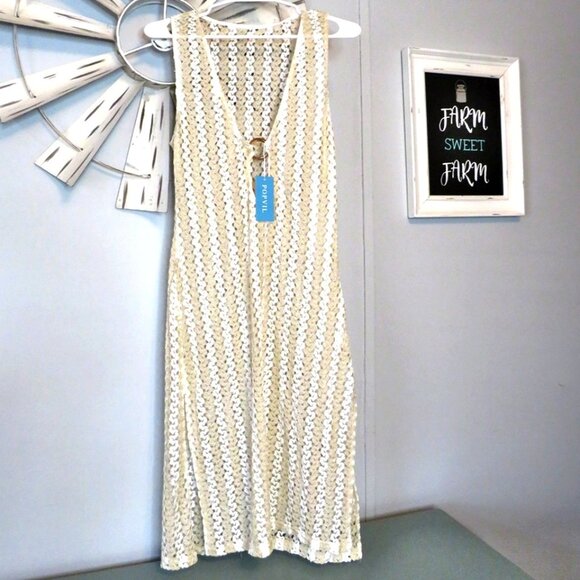 NWT Popvil Shimmering Crochet Swimsuit Cover-Up Dress Size XL - Picture 5 of 15